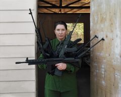 Marina Abramovic with weapon